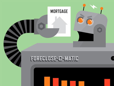 Foreclose-O-Matic illustration infographic