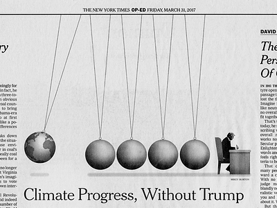 Climate Progress, With or Without Trump editorial illustration