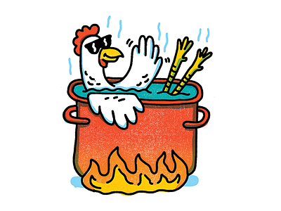Chicken Hot Tub illustration
