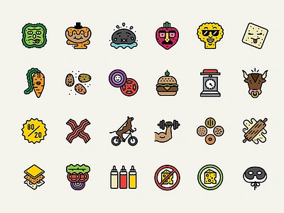 Burger Icons burger burgers icons monoline yum