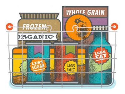 Groceries food illustration texture