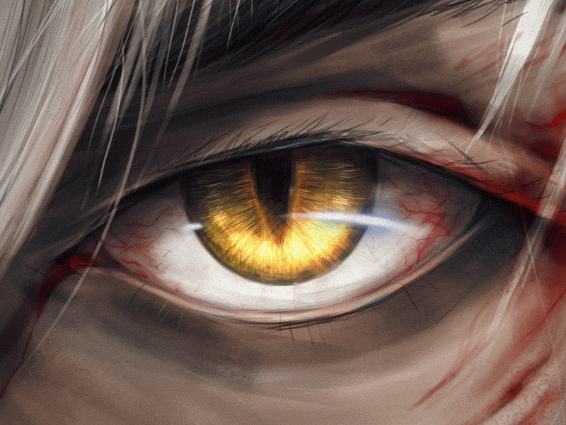 Wolf's Eye 2d anime dark eye goth gothic illustration night werewolf wolf