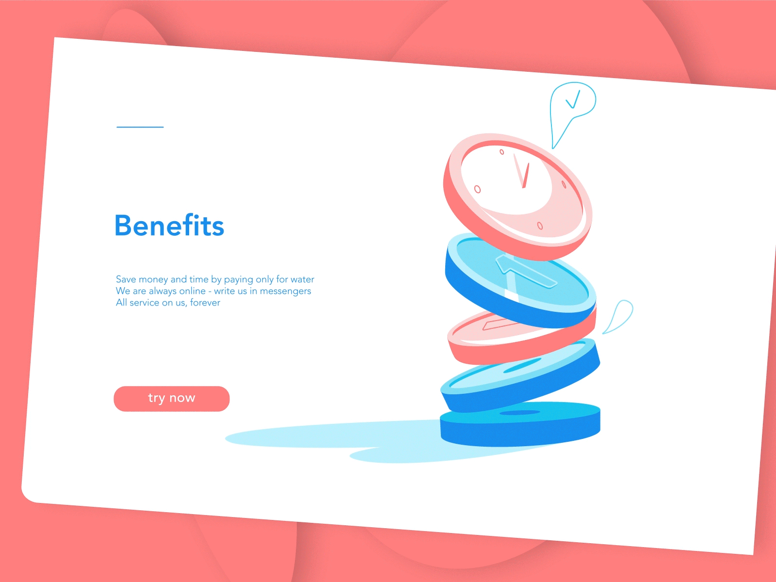 Benefits - illustrations and animations for web site / app 2d animation animation 2d app application benefits check checkbox coins easy fly illustraion json lottie onboarding ui ux water web webdesign