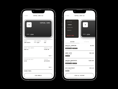 Virtual Cards - Fintech App Design app app design bank bank app banking app card card design clean credit card fintech minimal minimalist typography virtual card