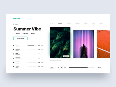 Music Player - Web App Concept Design