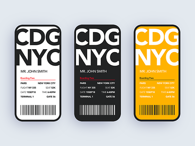 Boarding Pass - App Concept Design 024 app design boarding pass branding clean dailyui design identity minimal minimalist typography ui uidesign ux