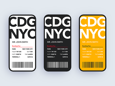 Boarding Pass - App Concept Design