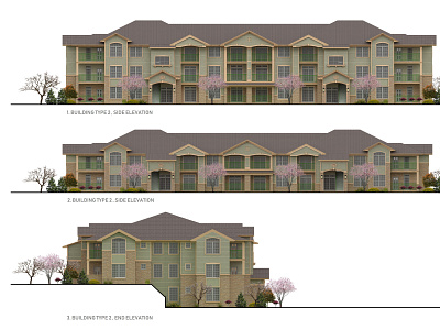 2D Color Elevation Rendering for Condominiums in Colorado 2d 3d 3dmodelling 3drendering 3dsmax architect architecture building design condominiums designs elevation exterior floorplan homebuilder property realestate realestateagent realtor rendering visualization