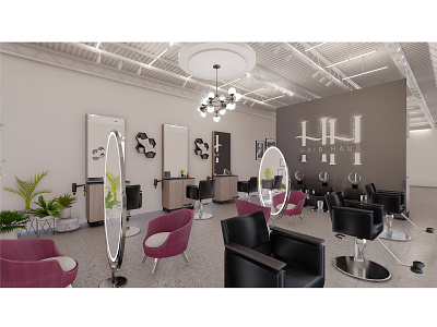 Salon Interior Design & 3D Visualization.