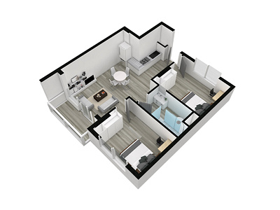 Apartment 3D Floor Plan, Capetown