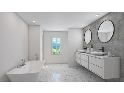 Bathroom Interior 3D Rendering