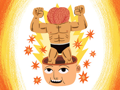 Brain Power bold brain bright editorial education fun happy illustration imagination learning positive strong