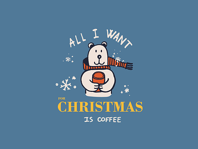 xmascoffee bear christmas coffee illustration illustrator snowflake winter