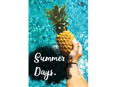 Summer Days Poster a4 blackandwhite graphicdesgin pineapple pineappledesign poster posterdesign summerdays