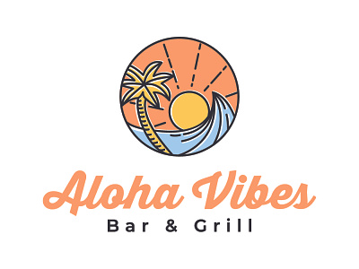 aloha vibes - logo design brand identity illustration logo logo design logotype