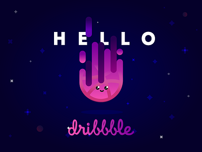 Hello Dribbble! design gradient graphic design planet space