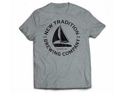 New Tradition Brewing T-Shirt b.c. brewery badge badge design beer beer merch brewery merch craft beer craft brewery merch merch design merchandise sailboat swag t shirt