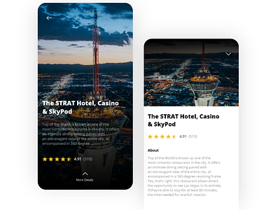 Las Vegas Views - Mobile App UI Design adobe xd mobile app mobile design ui design