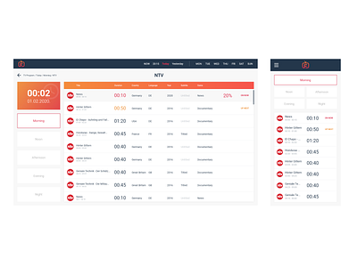 TV Program - Web & App UI Design
