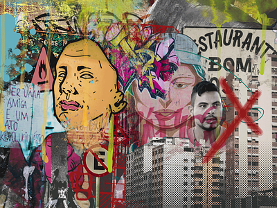 Abertura Documentário "Ruas" city colagem collage foto graffiti photography pixo sign street urban