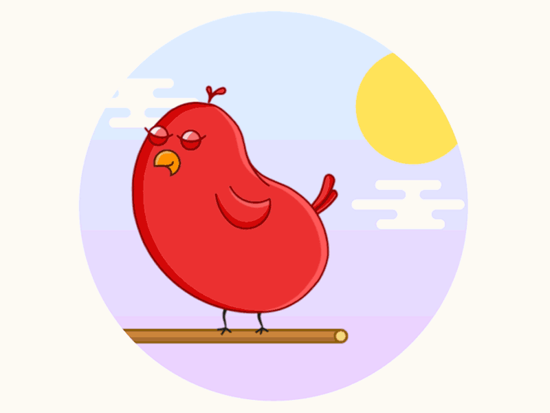 Early Bird after effects animation bird cartoon cute gif red