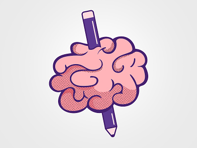 Creative Pain brain design illustration illustrator logo pink