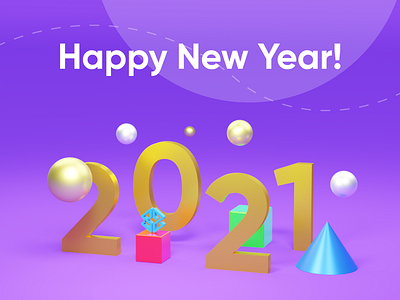 Happy New Year from BestToolBars 3d blender branding happy new year illustration