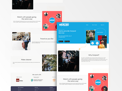 Carpool Landing page branding design landing page landingpage startup ux ui web