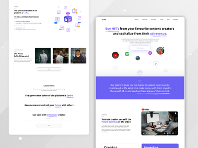 Landing page for NFT content creators landingpage nft startup ui ux ui