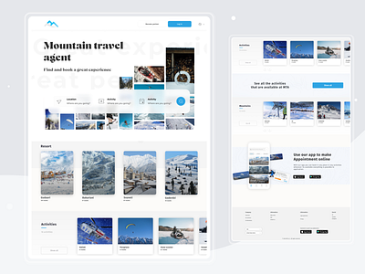 Travel agent Landing page activity design graphic design landingpage resort startup travel ux ui web winter