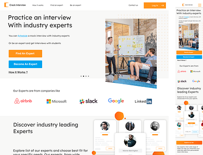 Landing page for making mock interview landing page landingpage startup ux ui web