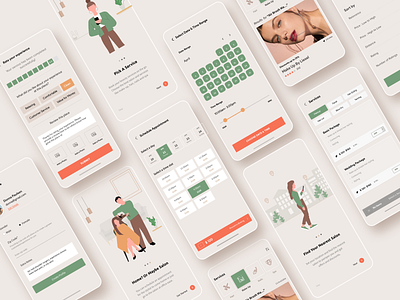 Salon Booking app booking clean design fashion illustration minimal mobile salon spa ui ux