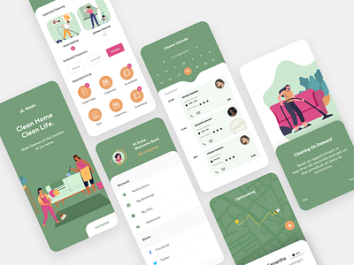 Home Cleaning - Light app book clean cleaning design home minimal ui ux