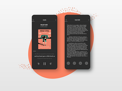 Audio Book App app audio book darkui design illustration minimal mobile ui