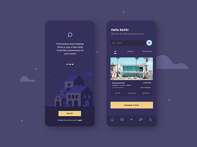Home Broker App app design home house minimal mobile rent schedule