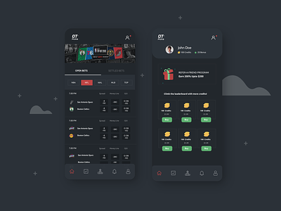 Sports betting App app betting dark darkui design minimal mobile sports ui