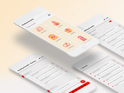Wedding Checklist App app ui wedding checklist