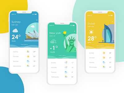 Weather UI Challenge app iphonex minimal weather