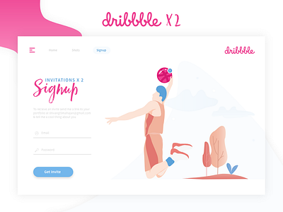(Two Dribbble Invites) Daily UI challenge #01 — Signup 01 dailyui dribbble illustration invite minimal signup