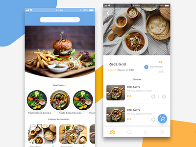 Food odering app app food minimal order restaurant ui