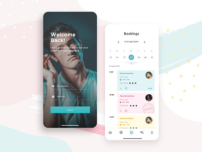 Manager your bookings & Calendar app bookings calendar design minimal mobile ui