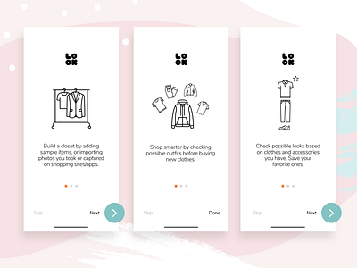 Closet App Onboarding app closet dailyui design fashion illustration minimal mobile ui vector