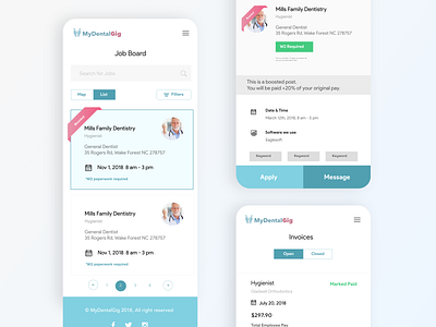 Dentist Job Portal app dentist design doctor find job job portal minimal mobile ui