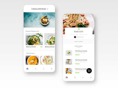 Food Ordering App app design food food app minimal mobile ui