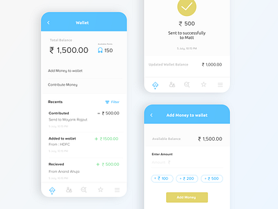 E-Wallet App app design minimal mobile ui wallet