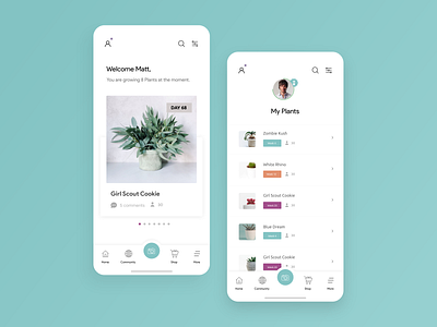 My Plants app design minimal mobile plants ui ux