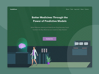 Medicine Landing Page design health illustration landing page medicine minimal ui