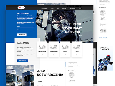 Delivery Trucks Customization Company Webiste blue clean corporate desktop grey trucks ui ux web website work