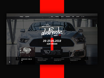 DaFreakz Meet'18 🚘 black cars event landing page promo red ui ux web