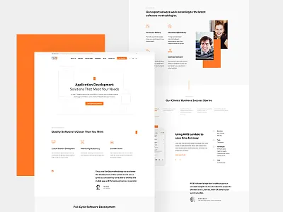 PGS Landing Page brand clean it landing orange page pgs software ui ux web white